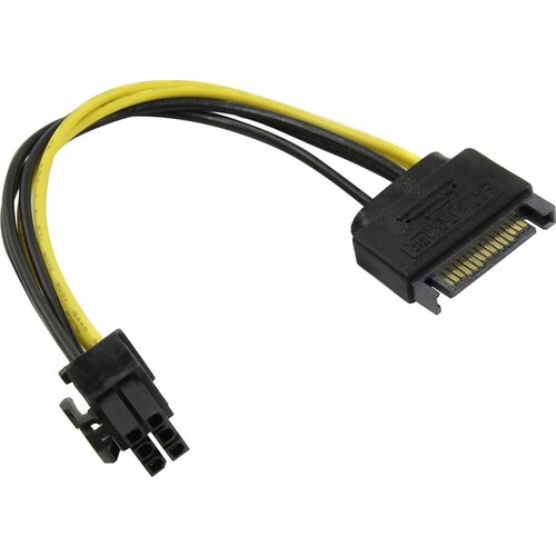 Переходник питания для PCI-Ex видеокарт SATA 15pin (M) -> 6pin ORIENT C512 переходник питания для видеокарт sata to 6 pin