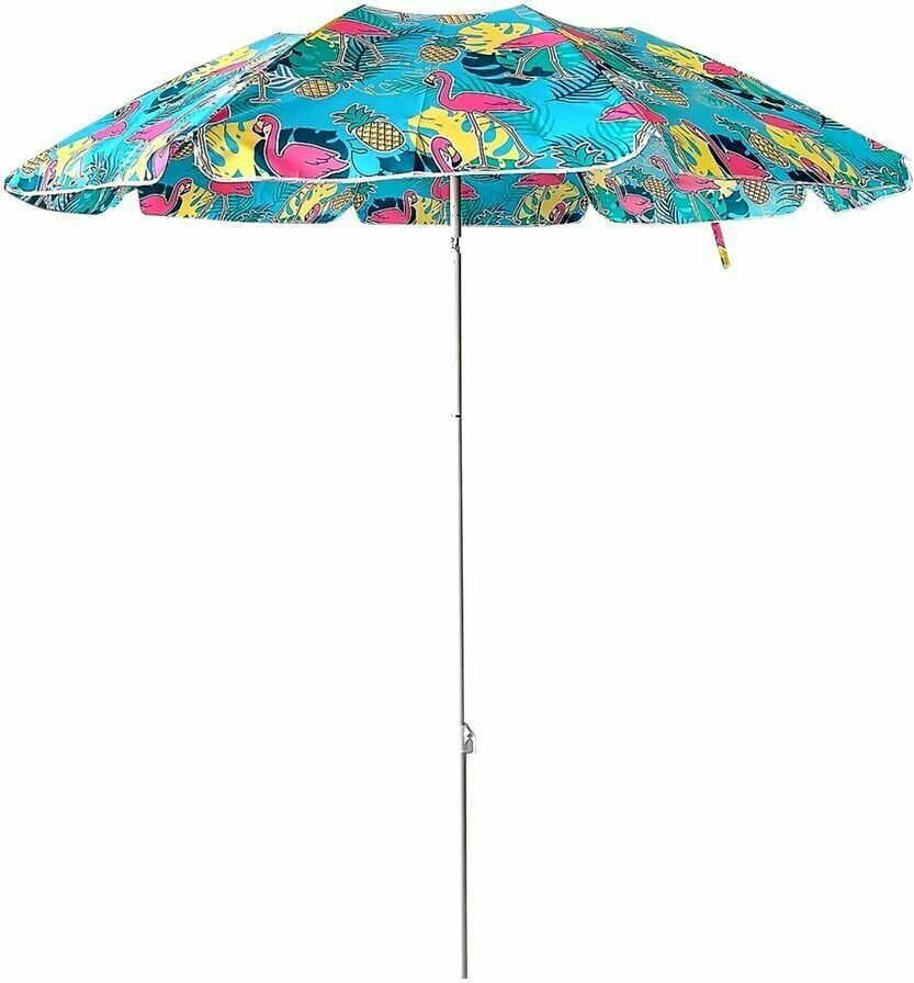 Зонт пляжный Тропики 180см, регулируемый усиленный - фотография № 1