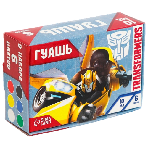 hasbro сумасшедшие прически 6 цветов b1155 Сима-ленд Гуашь Трансформеры, 7446994, 6 цв., мультиколор