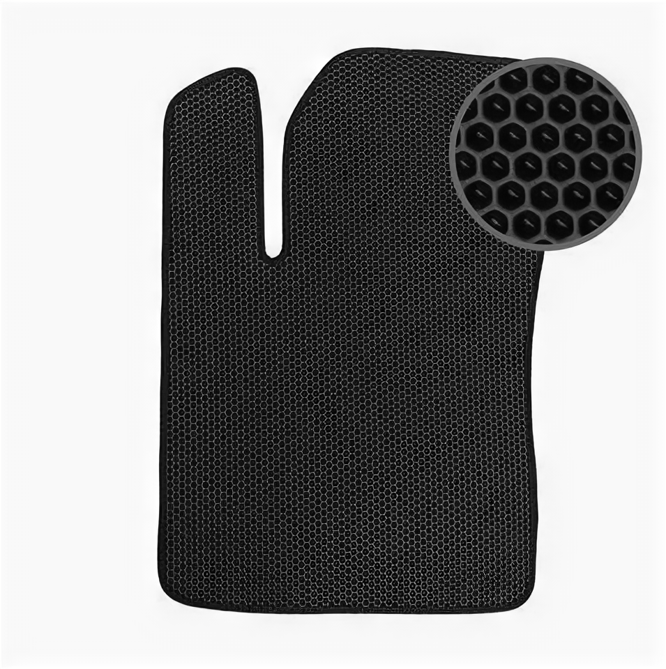 фото EVA коврик автомобильный водительский для Hyundai ix35 2010-2015 черный с черной окантовкой (Хендай АйИкс35)