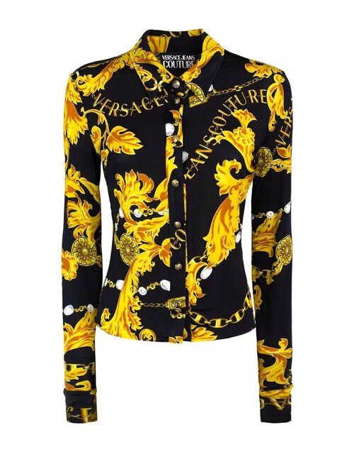 Блуза  Versace Jeans Couture, размер 40, черный, золотой