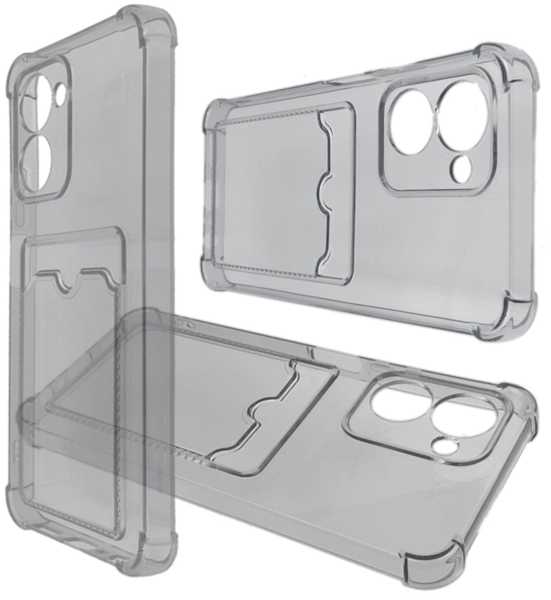 фото Чехол с карманом прозрачный для Realme C33