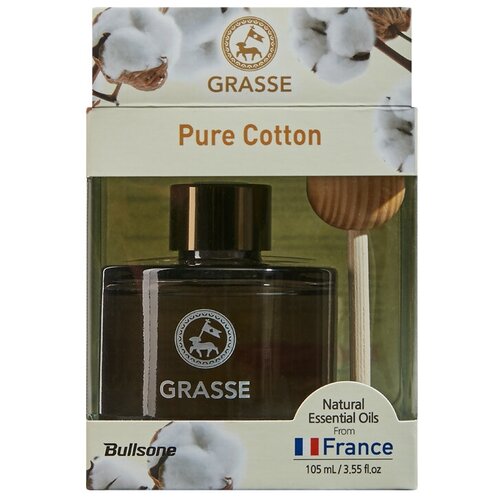 Bullsone Ароматизатор для автомобиля Grasse Diffuser Pure Cotton 105 мл специальный