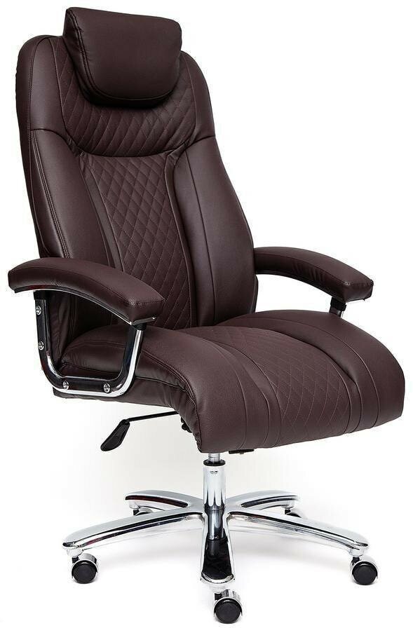 Кресло Trust (max) TetChair кож/зам, коричневый/коричневый стеганный/коричневый, 36-36/36-36/6/36-36/06
