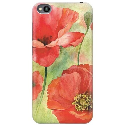 фото Чехол - накладка artcolor для xiaomi redmi go с принтом "алые маки" re:pa