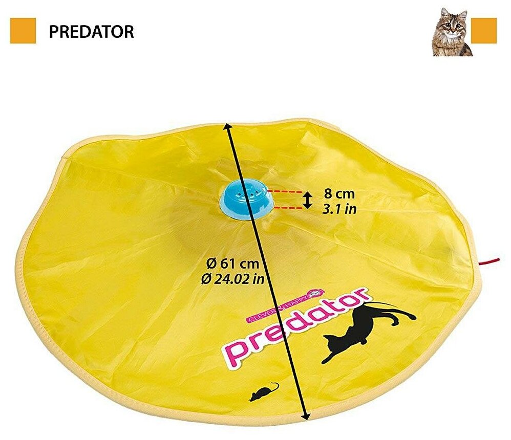 Игрушка для кошек Ferplast электронная Predator, желтый, 1шт. - фотография № 8