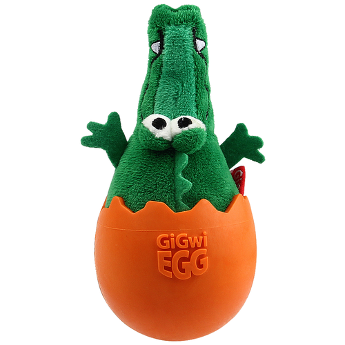 Игрушка для собак GiGwi EGG Крокодил в яйце (75462), зеленый/оранжевый, 1шт.