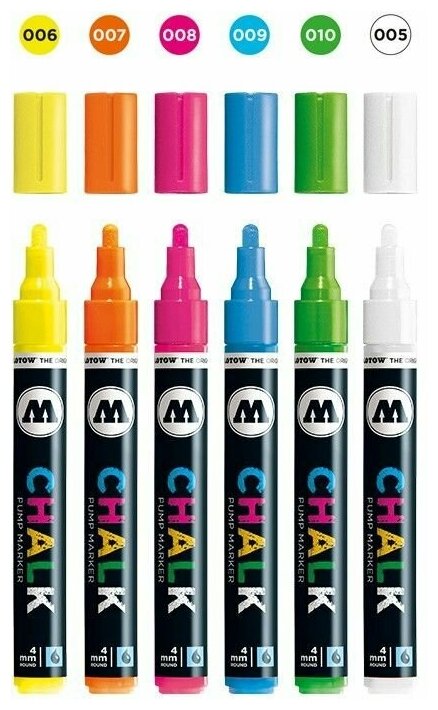 Набор маркеров Molotow "CHALK Marker Basic-Set 2" 4 мм 6 шт - фото №5