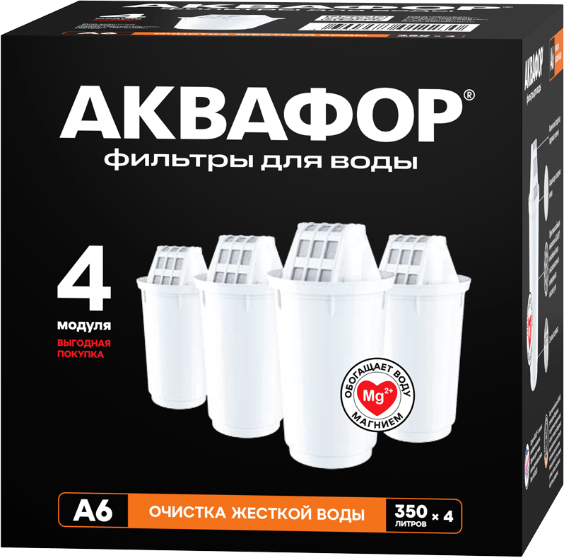 Аквафор А6 Картридж для кувшинов, 4 шт.