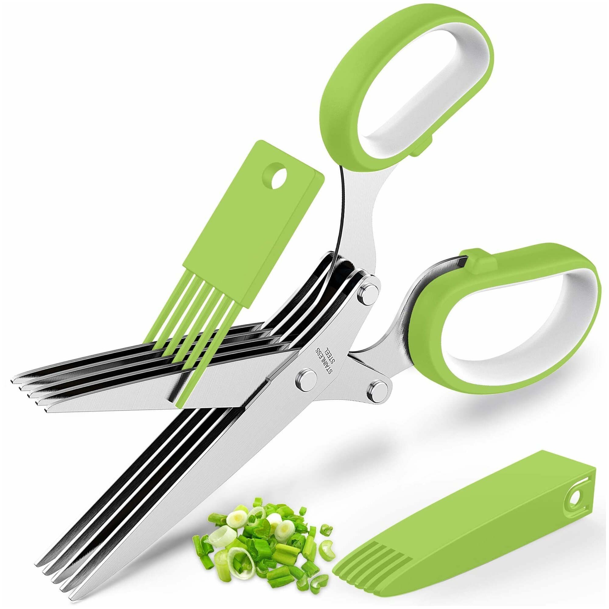 Ножницы для нарезки зелени 5 лезвий / Кухонные ножницы / Ножницы на кухню, ножницы для зелени - фотография № 18