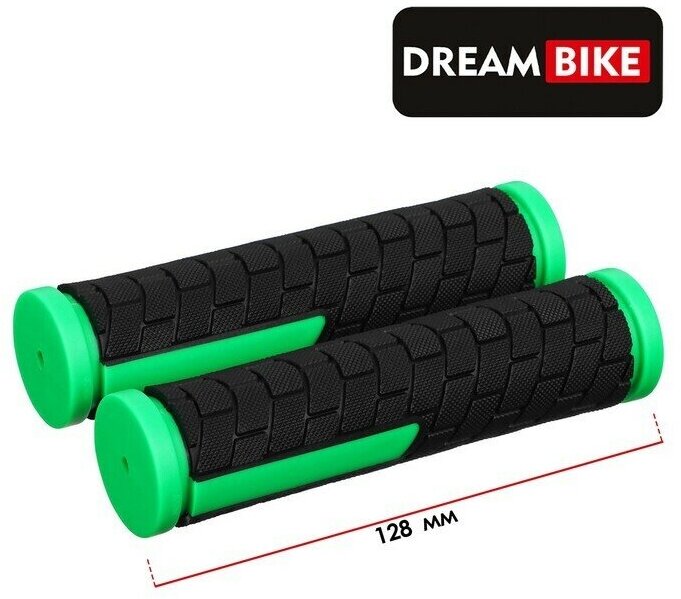 Грипсы 128мм, Dream Bike, цвет чёрно-зелёный