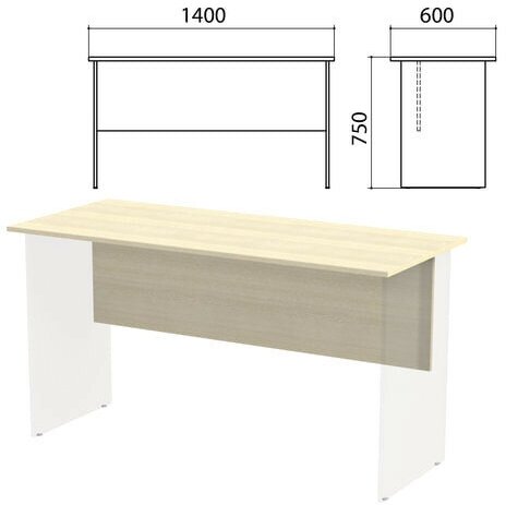 Столешница, царга стола письменного "Канц" 1400х600х750 мм, цвет дуб молочный, СК21.15.1