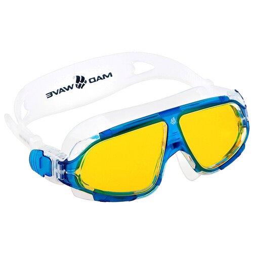 Очки-маска для плавания MAD WAVE Sight II, blue/yellow маска для плавания mad wave panoramic blue m0426 01 0 03w