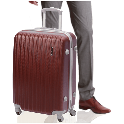 фото Небольшой чемодан на колесах бордовый 0013, тевин, размер m+, 78 л tevin