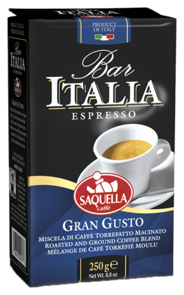 Кофе Saquella Bar Italia Gran Gusto молотый в/у 250 гр. - фотография № 3