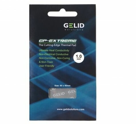 Термопрокладка GELID GP-Extreme Thermal Pad TP-GP01-B размер 80x40 мм, толщина 1.0 мм, 12 Вт/мK