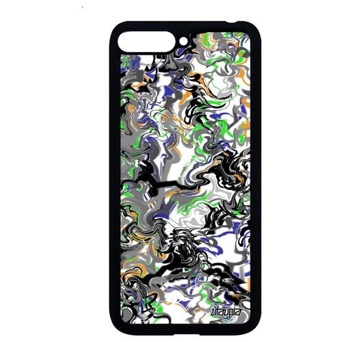 фото Чехол на мобильный y6 2018, "мраморный фон" рельеф спираль utaupia