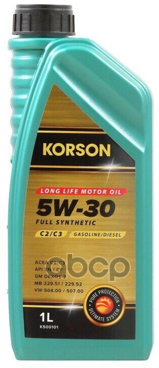 Korson 5W-30 FULL SYNTHETIC С2/C3 1л (синт. мотор. масло.)