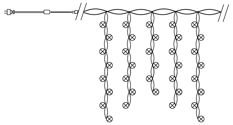 Светодиодная гирлянда Feron Бахрома 230V 5000K холодный белый без мерцания CL22 32344