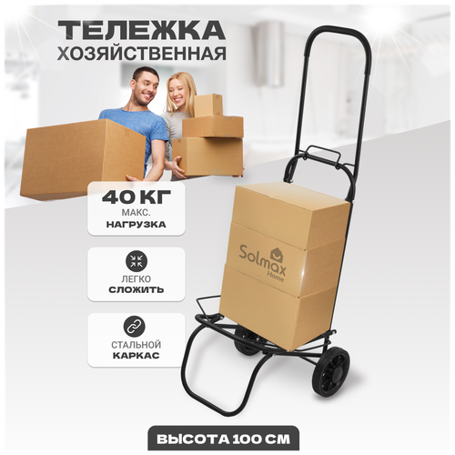 Сумка дорожная тележка для багажа Solmax, 35х100х36 см, черный