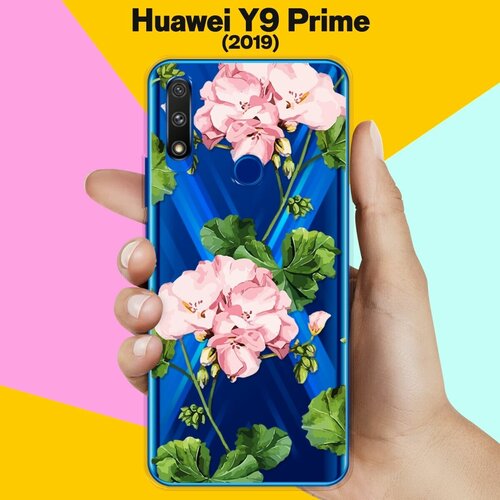 силиконовый чехол цветы на huawei y9 prime 2019 Силиконовый чехол Розовые цветы на Huawei Y9 Prime (2019)