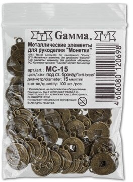 Gamma Подвеска металл MC-15 d 15 мм №33 ст. бронза