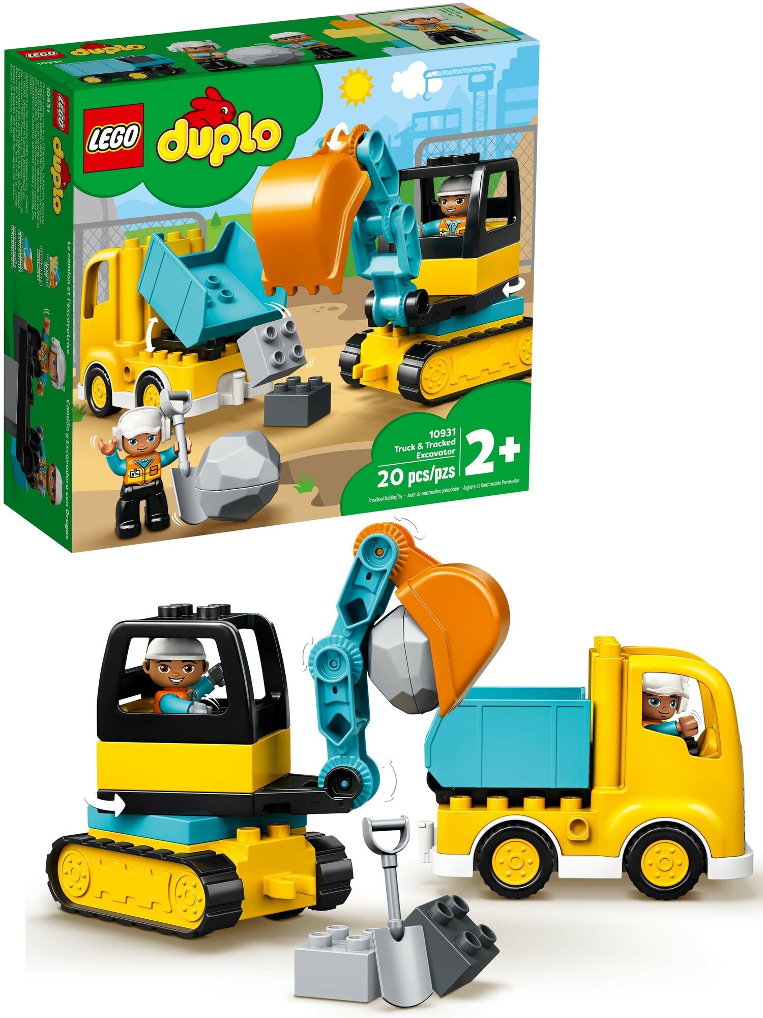 Конструктор LEGO DUPLO Town Грузовик и гусеничный экскаватор, 20 деталей (10931) - фото №14