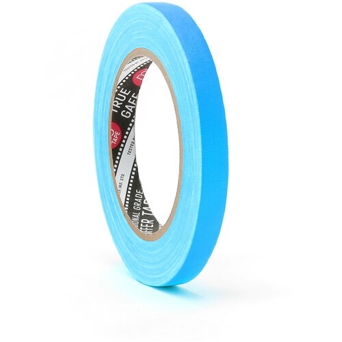 Клейкая лента, тейп, скотч, голубая, флюоресцентная, для декора, маркировки, разметки, упаковочная, бордюрная, садовая, DGTAPE, серия TrueGAFF 12мм/25м