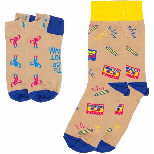 фото Носки st. friday, размер 38-41, синий, желтый, бежевый