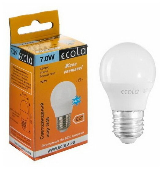 Лампа светодиодная Ecola K7GD70ELC E27 G45