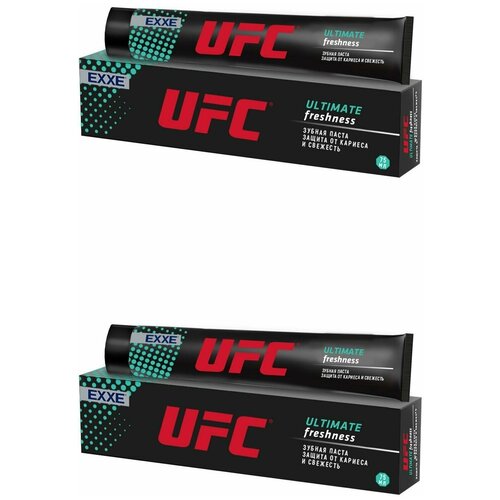 Купить UFC Зубная паста Ultimate freshness, Свежесть и защита от кариеса, с углем, 75 мл, 2 штуки