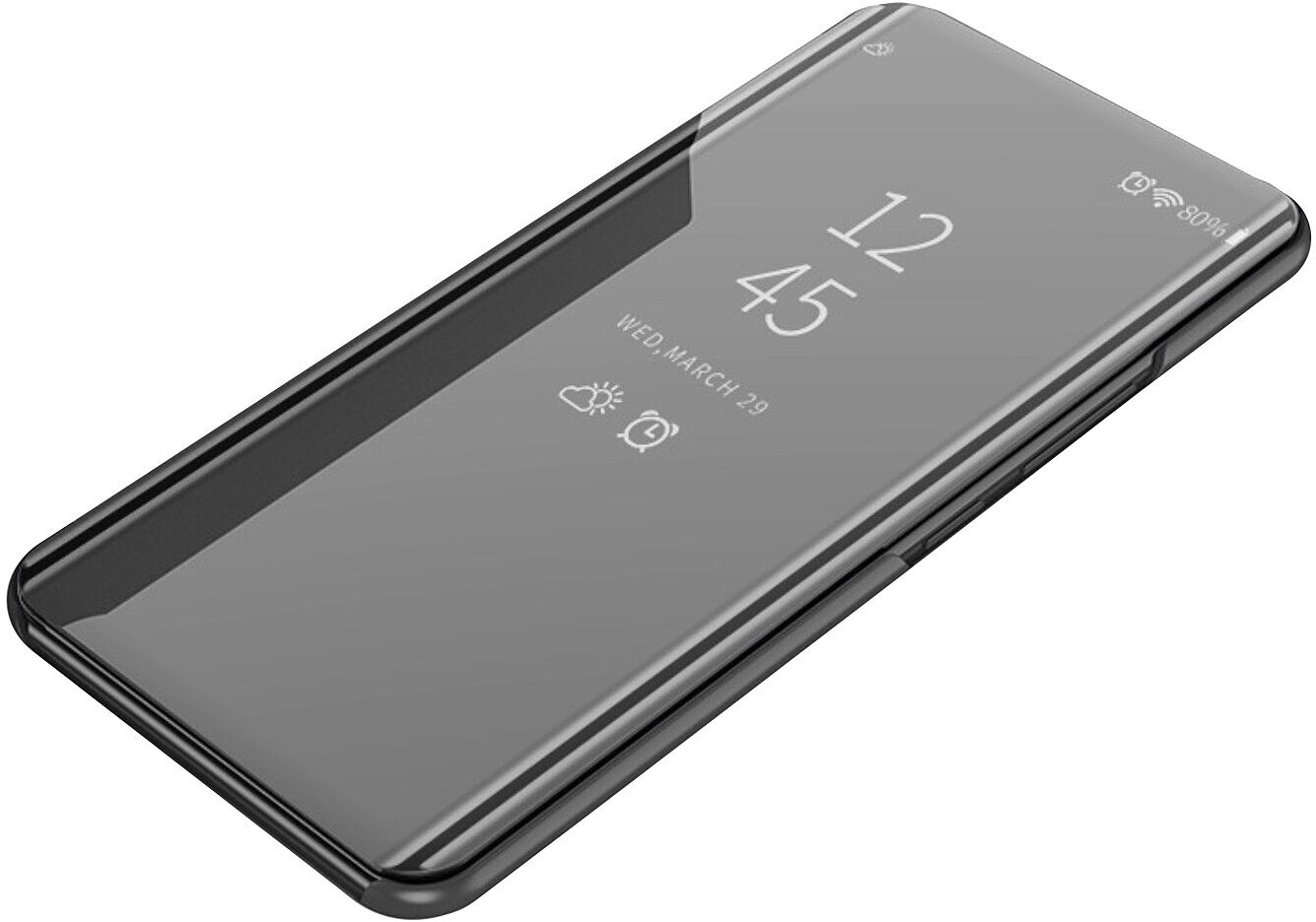 Чехол-книжка MyPads для Samsung Galaxy S10+ Plus SM-G975F с дизайном Clear View Cover с полупрозрачной пластиковой крышкой с зеркальной поверхнос.
