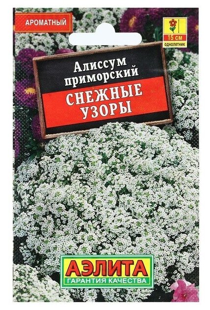 Семена Цветов Алиссум Снежные узоры, 0,1 г