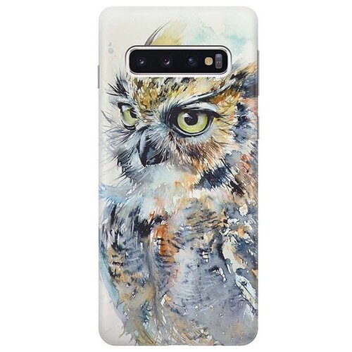 фото Чехол - накладка artcolor для samsung galaxy s10 с принтом "красочный филин" re:pa