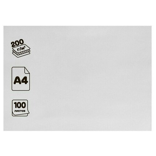 Картон белый А4 100 листов мелованный 200 гм2 732₽