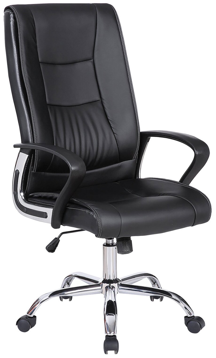 Кресло руководителя BRABIX "Forward EX-570", хром, экокожа, черное
