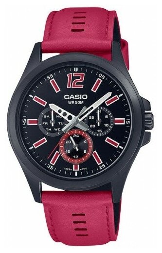 Наручные часы CASIO, бордовый, черный