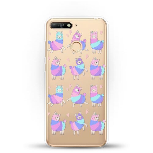 фото Силиконовый чехол цветные ламы на honor 7c andy & paul