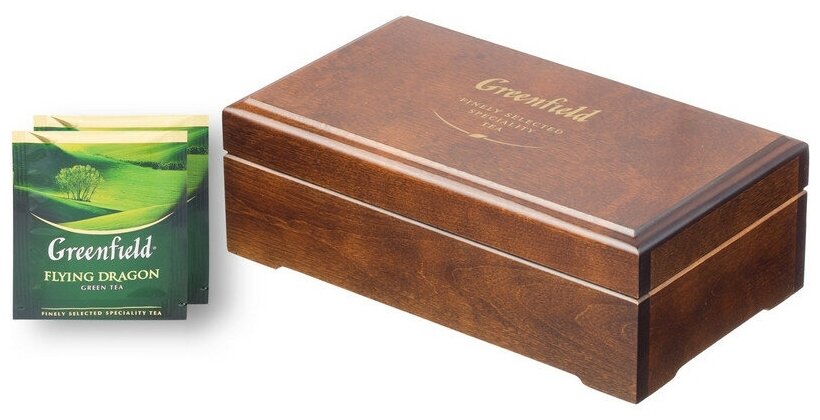 Подарочный набор Greenfield 8 видов чая деревянная шкатулка 98 пак - фото №16
