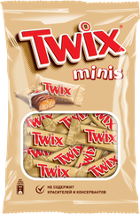 Конфеты Twix Minis, пакет, 184 г, пластиковый пакет