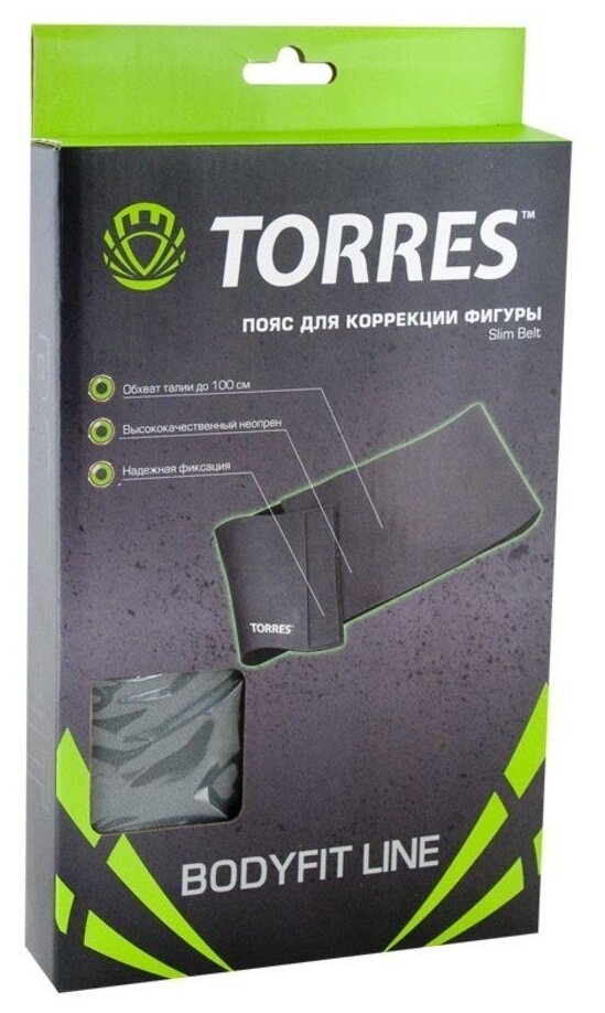 Пояс для коррекции фигуры TORRES BL6002, неопрен, размер 100х25 см