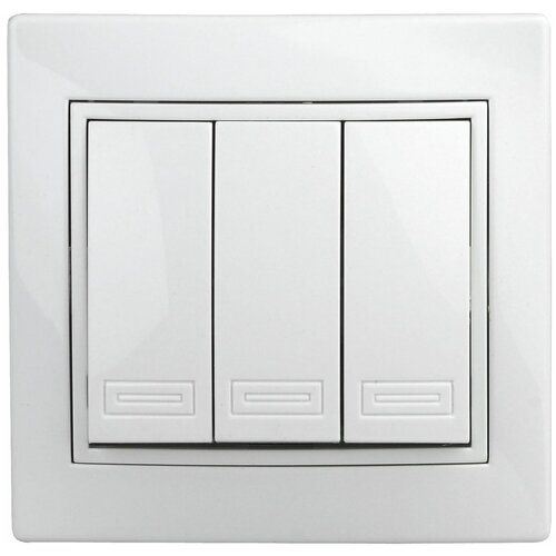 Выключатель 3кл с/у белый 1-106-01 Intro Plano ЭРА