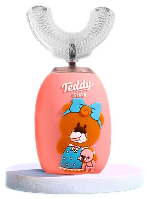Детская электрическая зубная щетка Teddy, cистема отбеливания, массаж десен, Xparkle Teddy, розовая