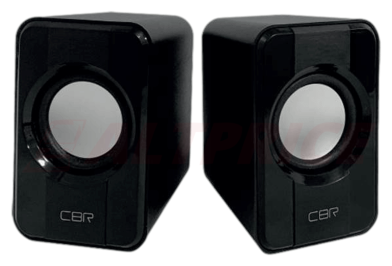 CBR CMS 336 Black, Акустическая система 2.0, питание USB, 2х3 Вт (6 Вт RMS), материал корпуса пластик, 3.5 мм линейный стереовход, регул. громк., длина кабеля 1 м, цвет чёрный - фото №1
