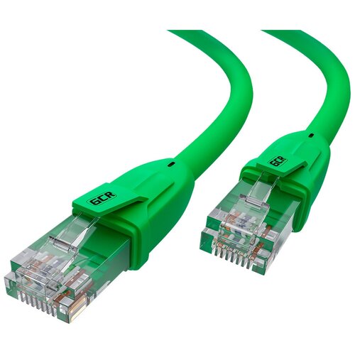 GCR Патч-корд прямой 5.0m UTP кат.6, зеленый, 24 AWG, литой, ethernet high speed, RJ45, T568B