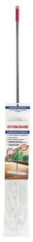 Швабра-рамка 90 см, стальной черенок 125 см, цельный держатель, МОП с завязками, хлопок, LAIMA, 603603