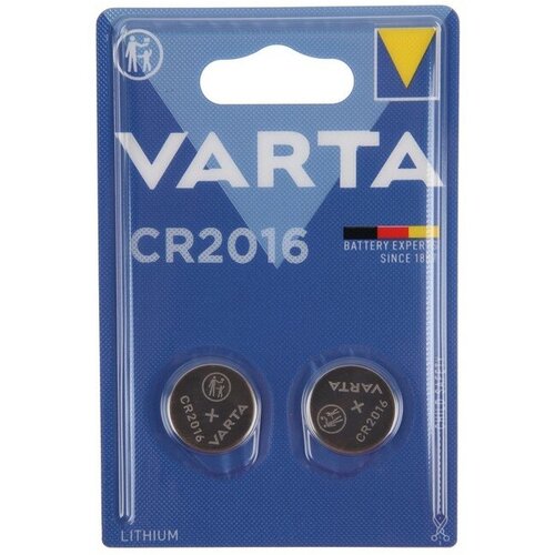 Varta Батарейка литиевая Varta, CR2016-2BL, 3В, блистер, 2 шт. батарейка литиевая varta cr2016 2bl 3в блистер 2 шт