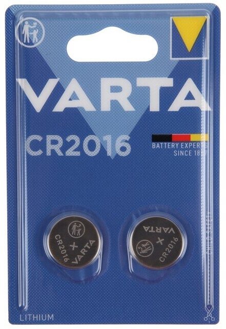 Varta Батарейка литиевая Varta, CR2016-2BL, 3В, блистер, 2 шт.