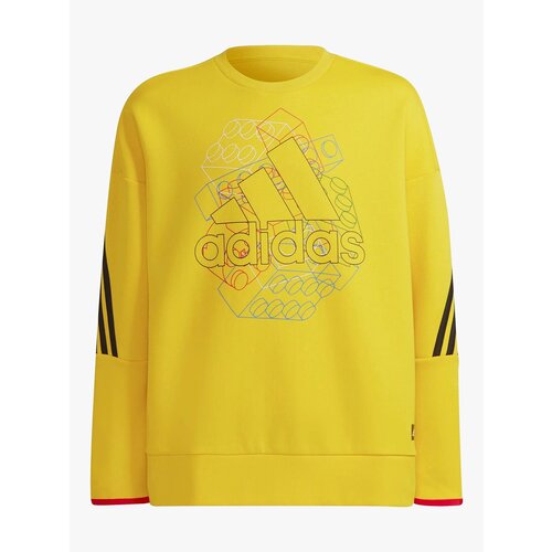 Свитшот adidas, средней длины, размер 152, желтый