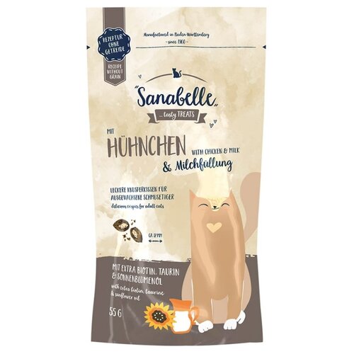 Лакомство для кошек Sanabelle Snack с курицей и молоком, 55 г
